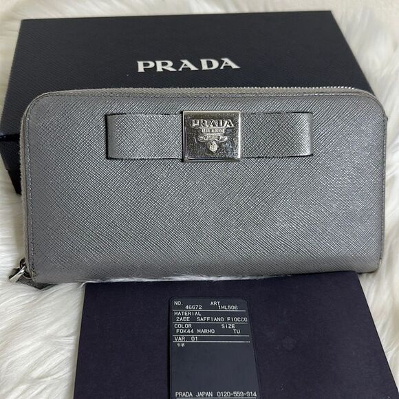 💯Authentic Prada Safiano Zipped Around Long Wallet 🍀 - Picture 1 of 17